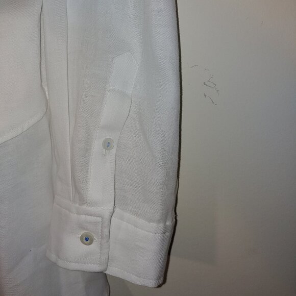 Anthropologie HD In Paris Long Sleeves Asymmetrical Tie Up Blouse Size 10 White - Picture 5 of 8